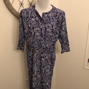 Karin Stevens Petites Blue/White Floral Dress
